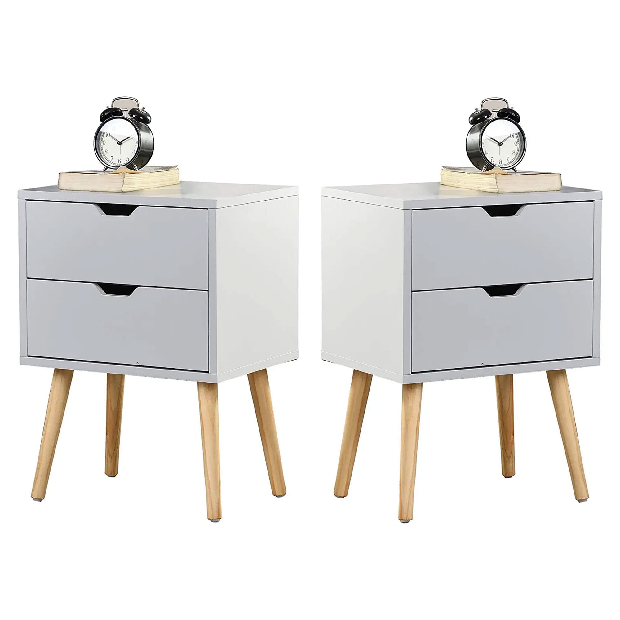 End Side Table Nightstand with Storage Drawer -Fashion Modern Assemble