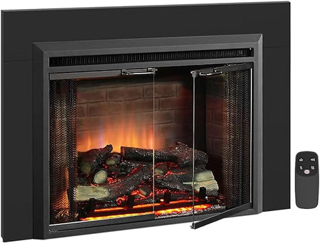 Klaus Electric Fireplace Insert with Fire Crackling Sound