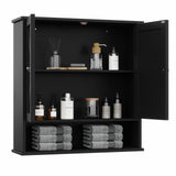 Two Door Wall Cabinet, Wooden Medicine Cabinet, Wall Mounted Bathroom Storage Cabinet