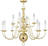 5014-02 Williamsburg 12-Light Chandelier, Polished Brass