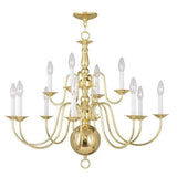 5014-02 Williamsburg 12-Light Chandelier, Polished Brass