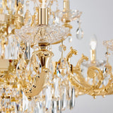 Gold Crystal Contemporary Chandelier Foyer Entryway Lighting, 2-Tier Large Foyer