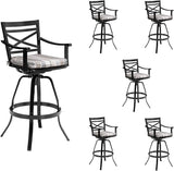 Sunbrella Outdoor Bar Stools Set of 4-30" H Aluminum Swivel Patio Bar Height Bar Stools