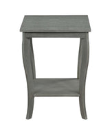 American Heritage Square End Table with Shelf, Wirebrush Dark Gray