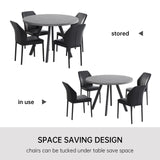 Round Dining Table Set for 4, Modern Casual Coffee Table Set for Kitchen, Living Room