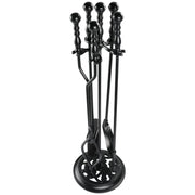 5 Pieces Fireplace Tools Sets Wrought Iron Firewood Kit with Handle Durable Tool Set