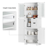 67'' Tall Storage Cabinet, Bathroom Storage Cabinet with Glass Doors and Shelves,