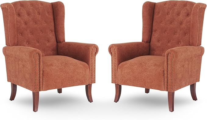 Modern PU Leather Accent Chairs Set of 2, Mid-Century Living Room Chairs Upholstered