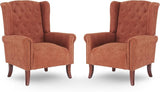 Modern PU Leather Accent Chairs Set of 2, Mid-Century Living Room Chairs Upholstered