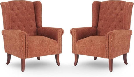 Modern PU Leather Accent Chairs Set of 2, Mid-Century Living Room Chairs Upholstered