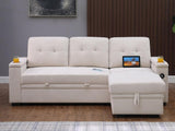 Modern Reversible Sleeper Sectional Sofa L-Shaped Pull Out Sleep Sofabed
