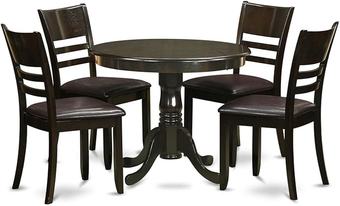 ANLY5-CAP-LC 5 Piece Kitchen Set Includes a Round Room Table with Pedestal and