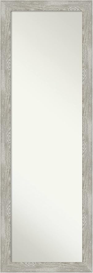 Door Wall Mirror, Full Length Mirror (51.5 x 17.5 in.), Dove Greywash Narrow Full Body Mirror and On The Door