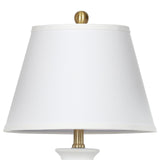 Cinkeda 22" White Ceramic Modern Table Lamp with Ginger Jar Design - for Living Room,Dining Room,Bedroom,Office,Nightstand,End Table
