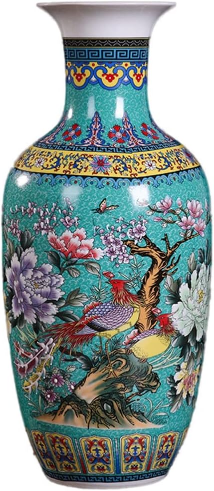 Enamel Vase Ceramic Decorative Vase Crafts Porcelain Ornaments Antique Office