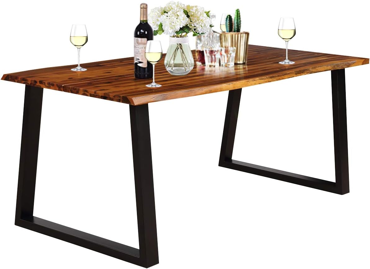 Rectangular Acacia Wood Dining Table Rustic Indoor & Outdoor Furniture