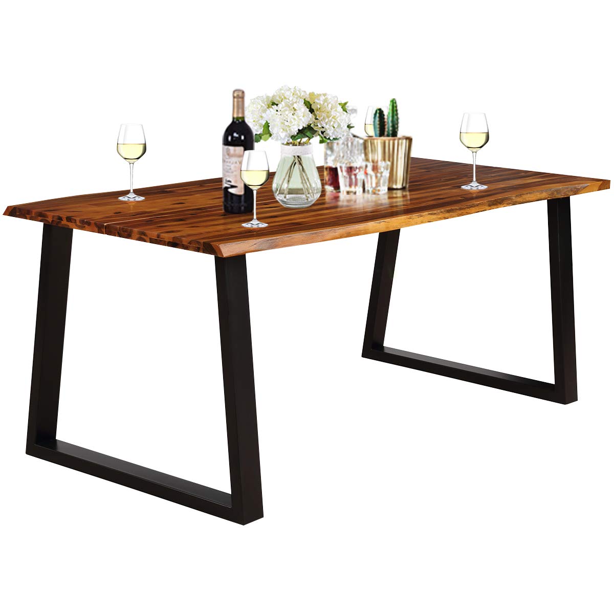 Rectangular Acacia Wood Dining Table Rustic Indoor & Outdoor Furniture
