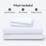 Bare Home Lyocell Tencel Sheet Set - Queen Size - 4 Piece Set - Derived from Eucalyptus - All-Season - Ultra Soft - Deep Pocket (Queen, White)