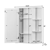 Bathroom Cabinet with Single Mirror Door Wall Mount Medicine Cabinet