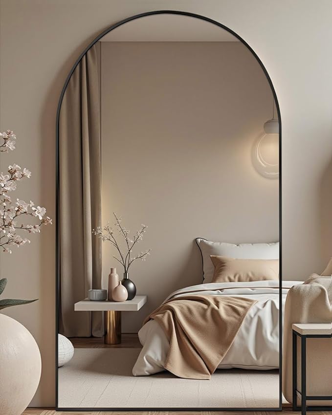 Arched Full-Length Mirror with Explosion-Proof HD Glass