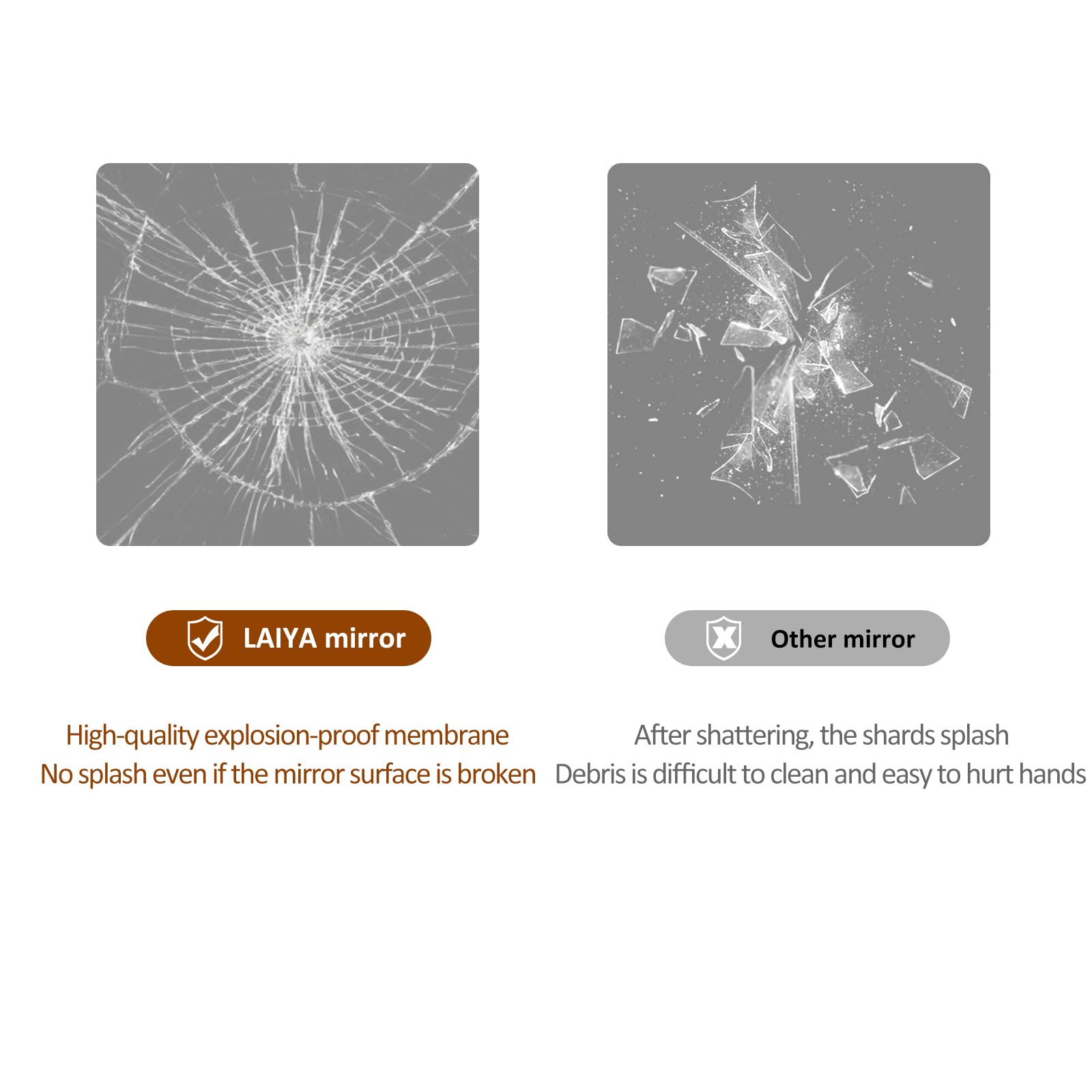 Full Length Floor Mirror 65"x22" - Standing or Wall Leaning Aluminum Frame