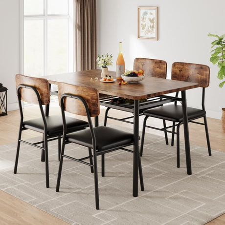 Piece Dining Table Set, Modern Kitchen Table Set for 4, Dining Table and Chairs for 4