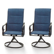Patio Dining Chairs Textilene Outdoor High Back Swivel Rocker Set