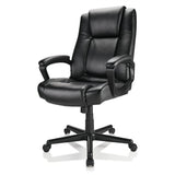 Hurston Bonded Leather High-Back Executive Office Chair, Black, BIFMA Compliant