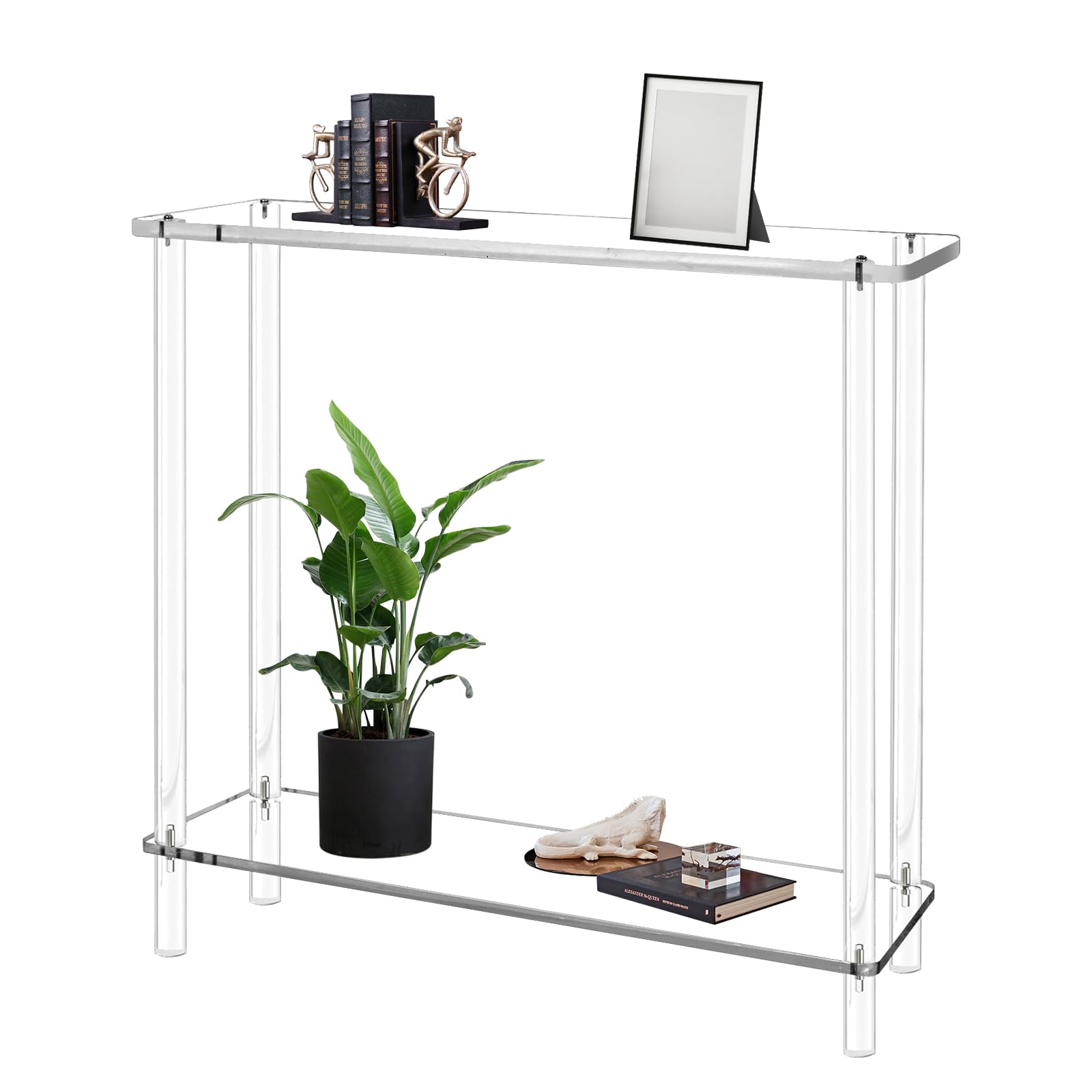 Clear Acrylic Console Table - 39.4" Narrow Entryway Table