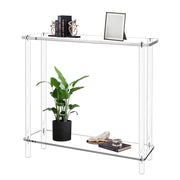 Clear Acrylic Console Table - 39.4" Narrow Entryway Table