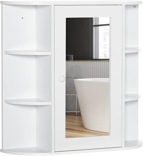 Bathroom Medicine Cabinet with Mirror, Bathroom Mirror Cabinet, Wall Mount Mirror Medicine Cabinet with Multiple Storage Shelves,