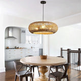Chinese Zen Living Room Pendant Light Handmade Rattan Hanging Lamp