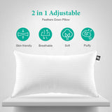 APSMILE 2-in-1 Assembleable Goose Feathers Down Pillow for Sleeping