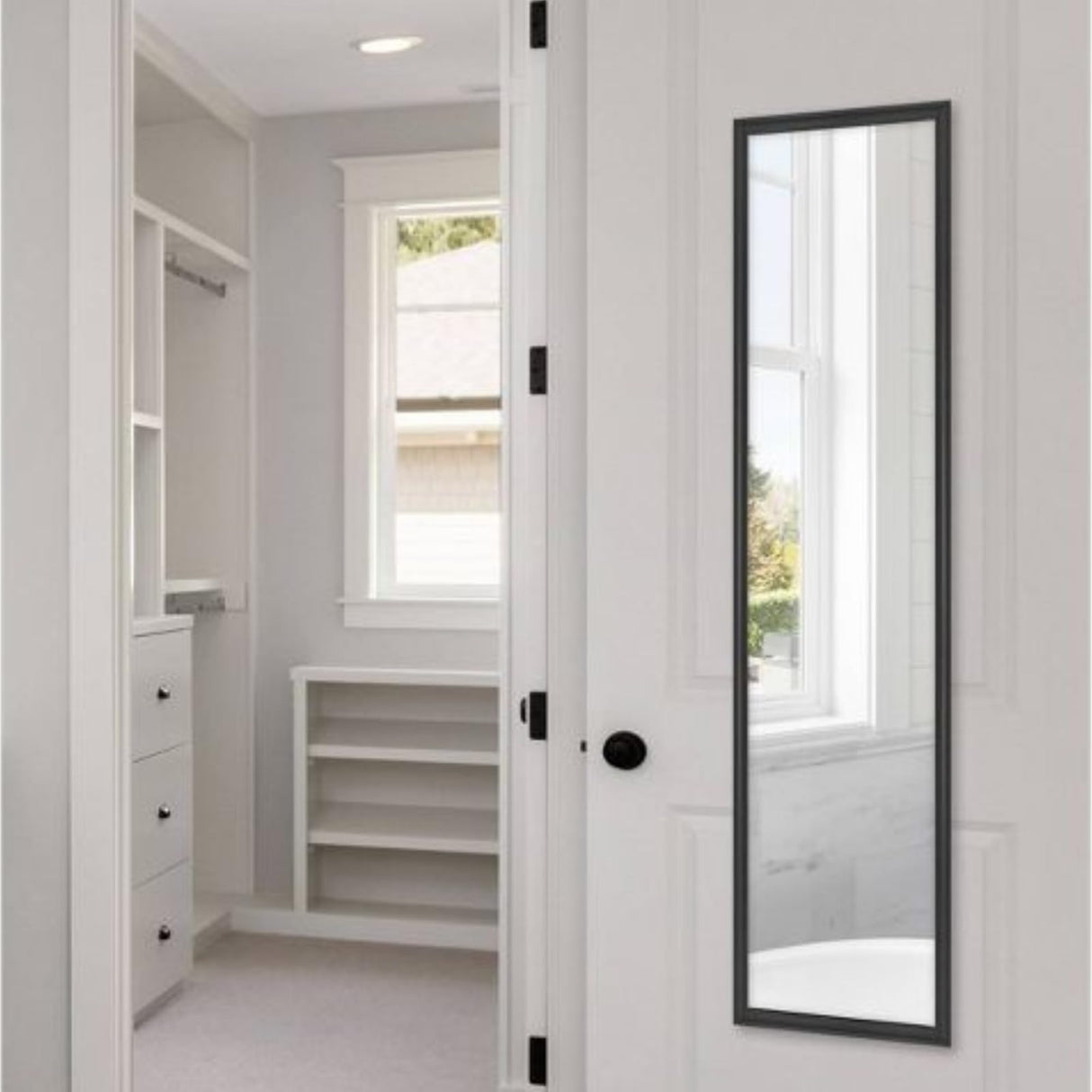 Full-Length Door Mirror Black Finish