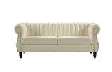 Chesterfield-Inspired 77" Faux Leather Sofa with Elegant Design
