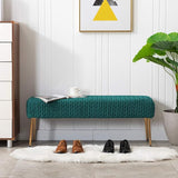 Modern Faux Fur Ottoman Bench, Stitched Upholstered Bedroom Benches with Gold Legs