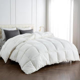 Premium Down Feather Fiber Comforter Queen Size, All Season Duvet Insert with 8 Corner Tabs