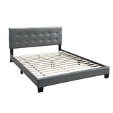 Twin Faux Leather Upholstered Bed, Grey