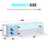 Floating TV Stand with LED Light, 39.3’’ Wall-Mounted Media Console