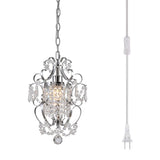 Plug in Chandelier Hanging Light Fixture with 14.27 Ft Hanging Cord and On/Off Switch