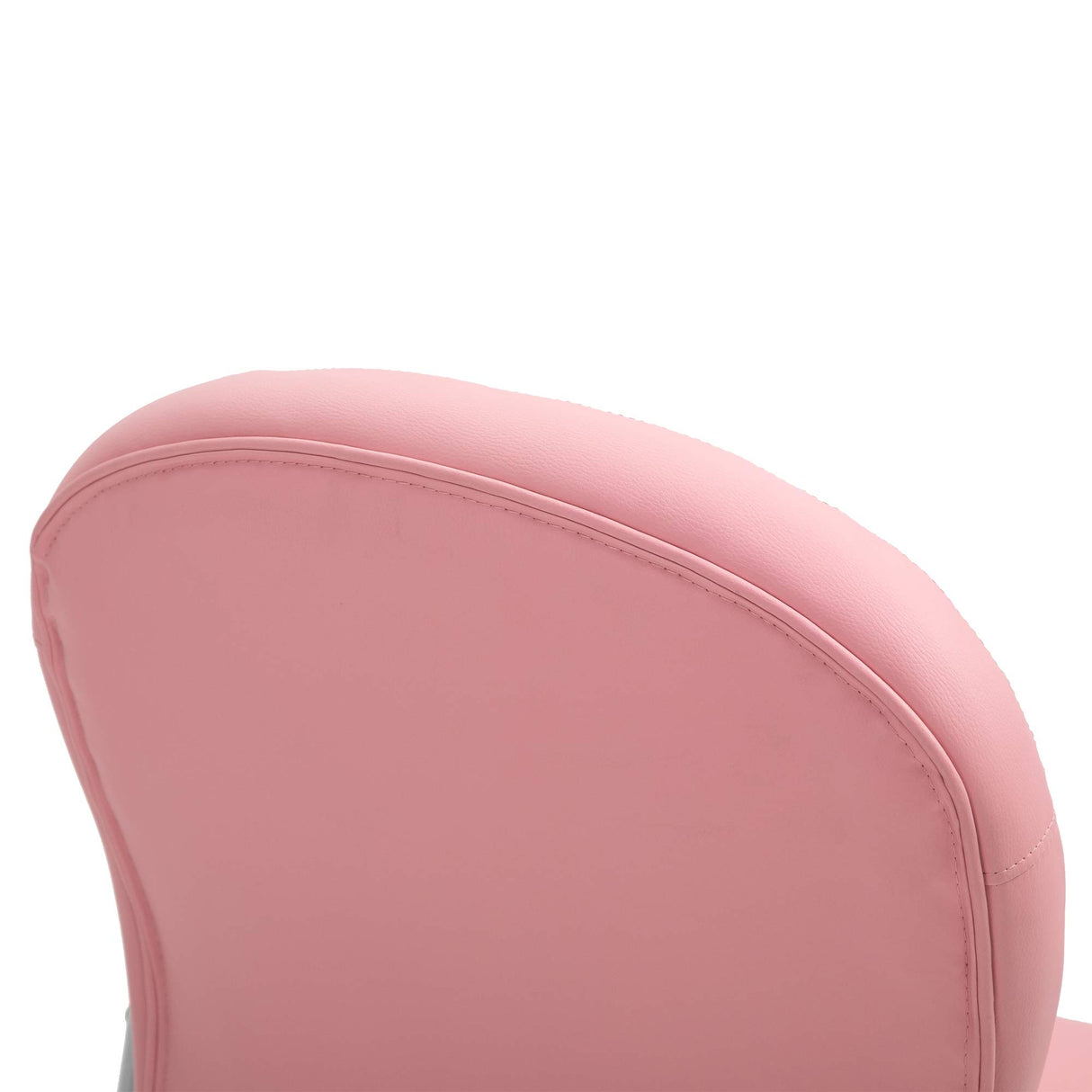 Pink Button Tufted Office Chair with Padded Armrests