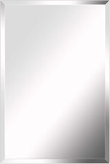 Premium Large Frameless Wall Mirror with Streamlined 1 Inch Bevel and with Solid Wood