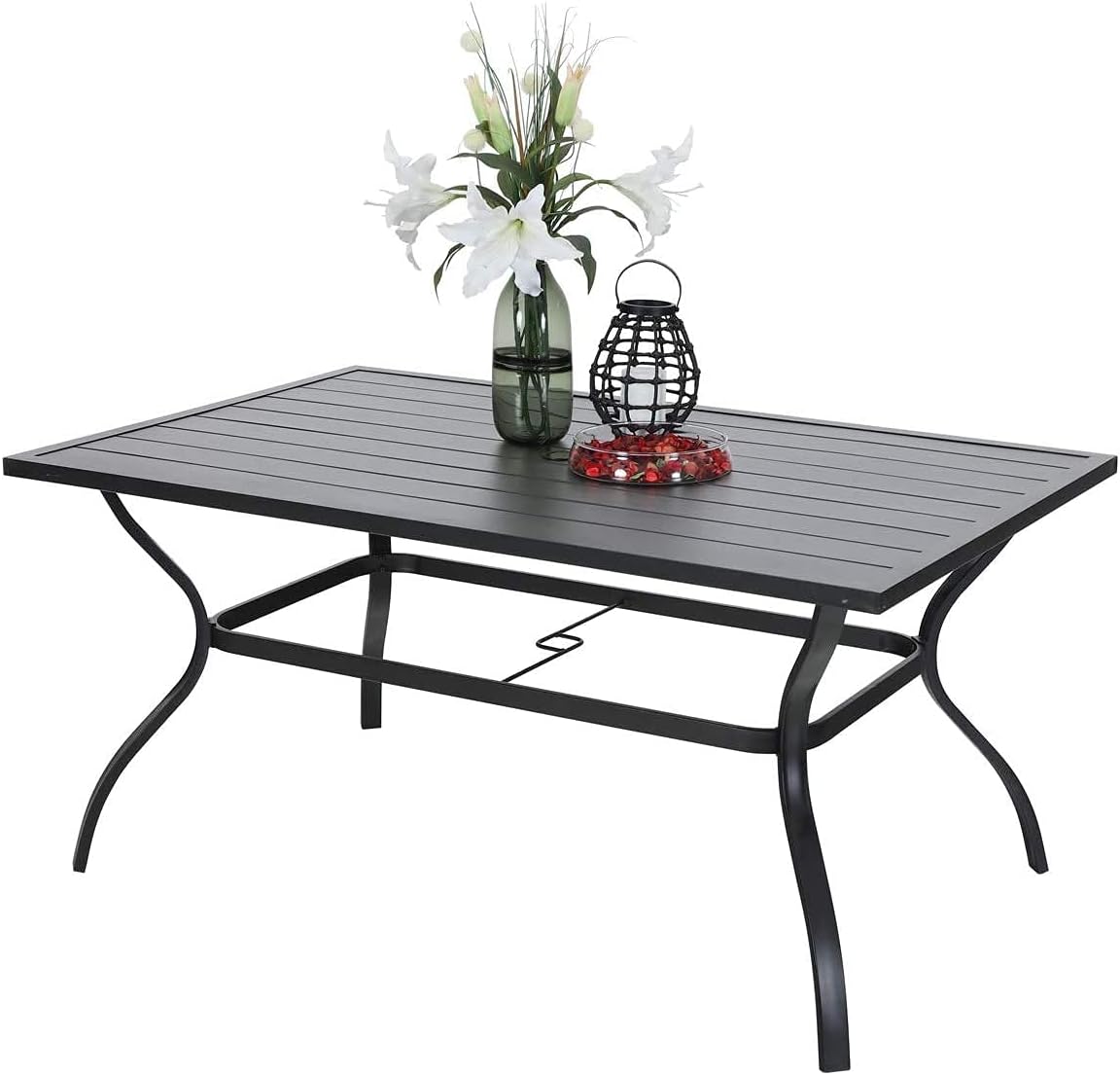 7 Pieces Patio Dining Set with 13ft Double-Sided Umbrella