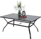 7 Pieces Patio Dining Set with 13ft Double-Sided Umbrella