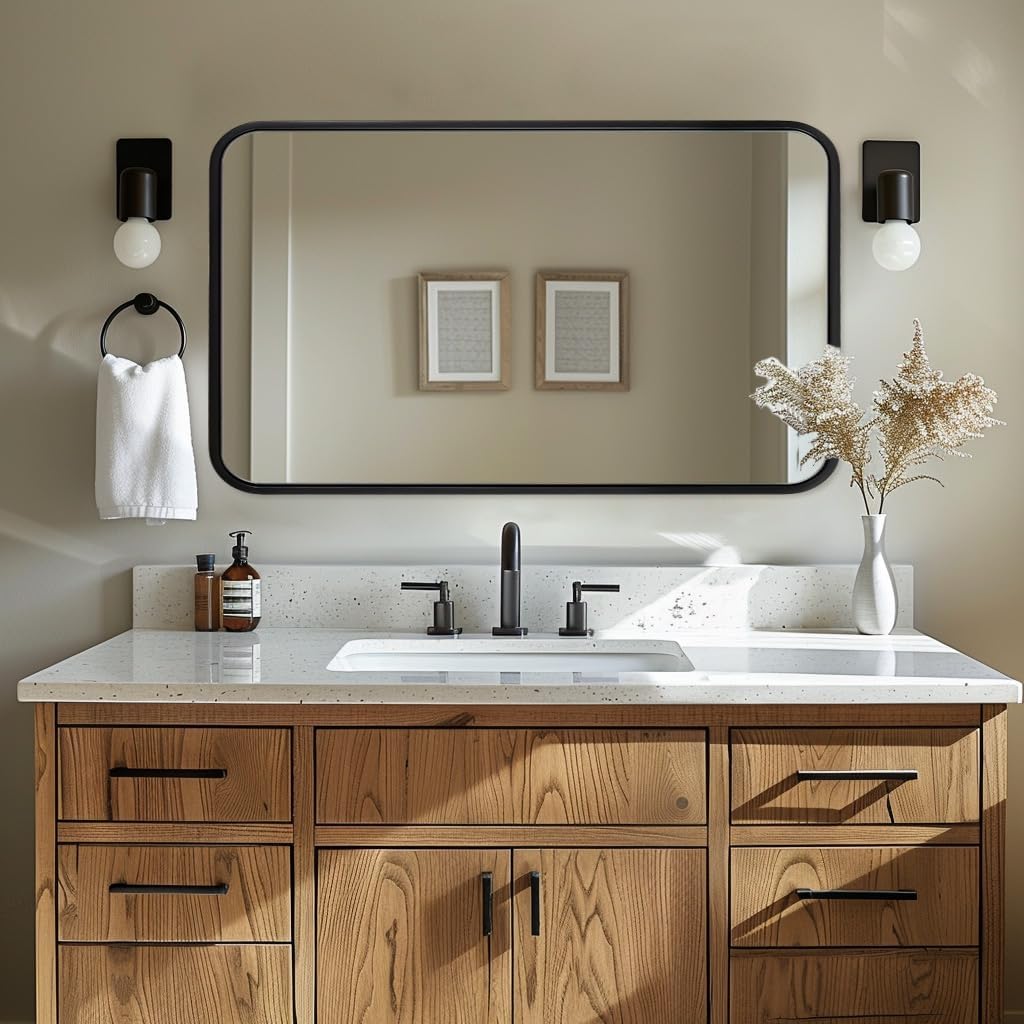 Wall Mirror for Bathroom,  Bathroom Vanity Mirror, Rounded Rectangle Mirror
