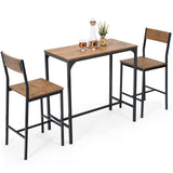 3 Piece Pub Table Set, Bar Table and Chairs Set of 2