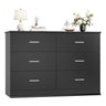 Black Dresser, 47.2'' Large 6 Drawer Dresser Wide Chest of Drawers