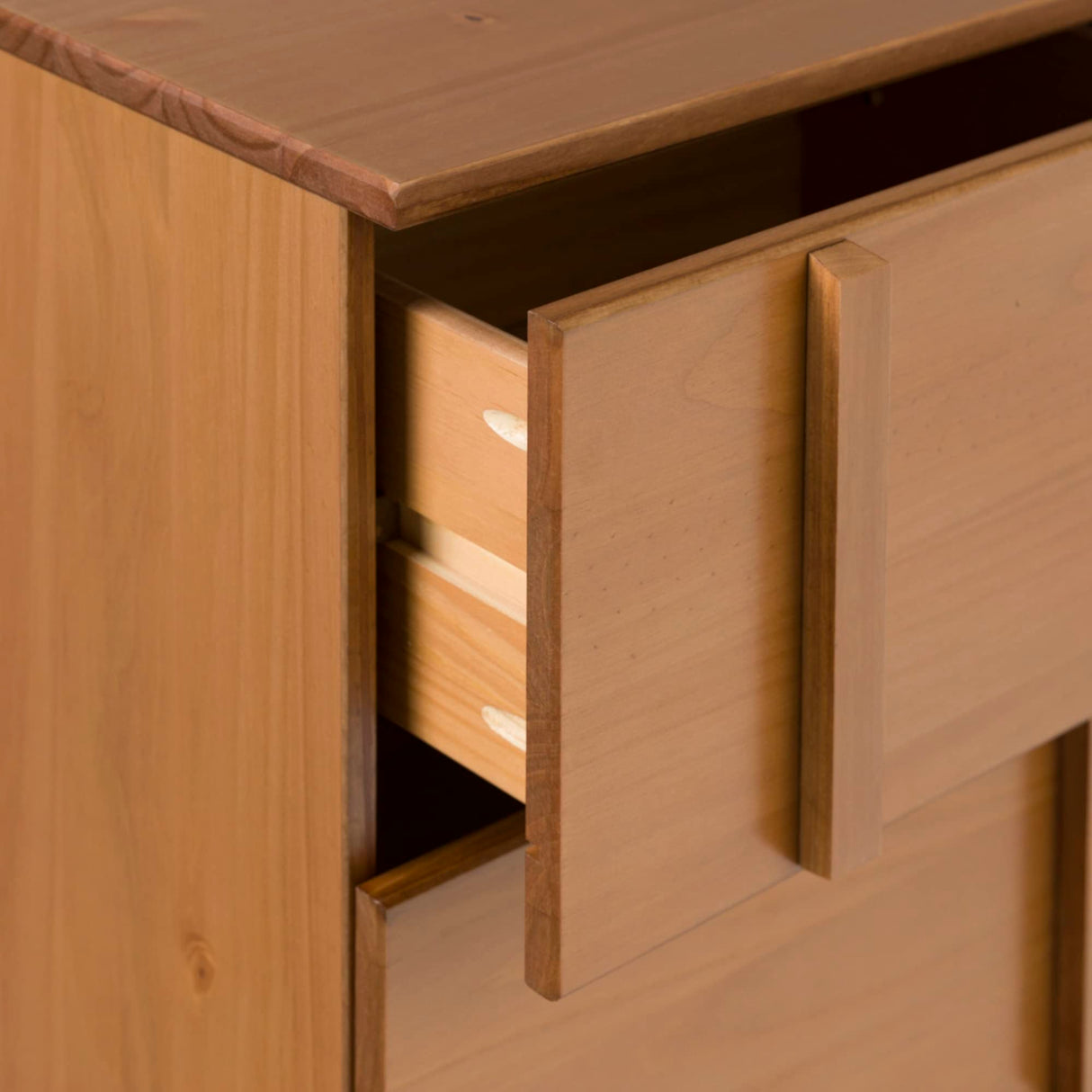 Sprague Contemporary Detailed Drawer Solid Wood Nightstand, 20 Inch, Caramel