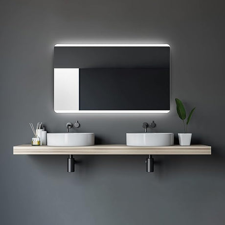 Bathroom Mirror with Lighting 120 x 70 cm with Backlit Room Light Colour Neutral