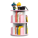 2 Tier 360°Rotating Bookcase Storage Organiser CD Unit Plants Stand Display Modern